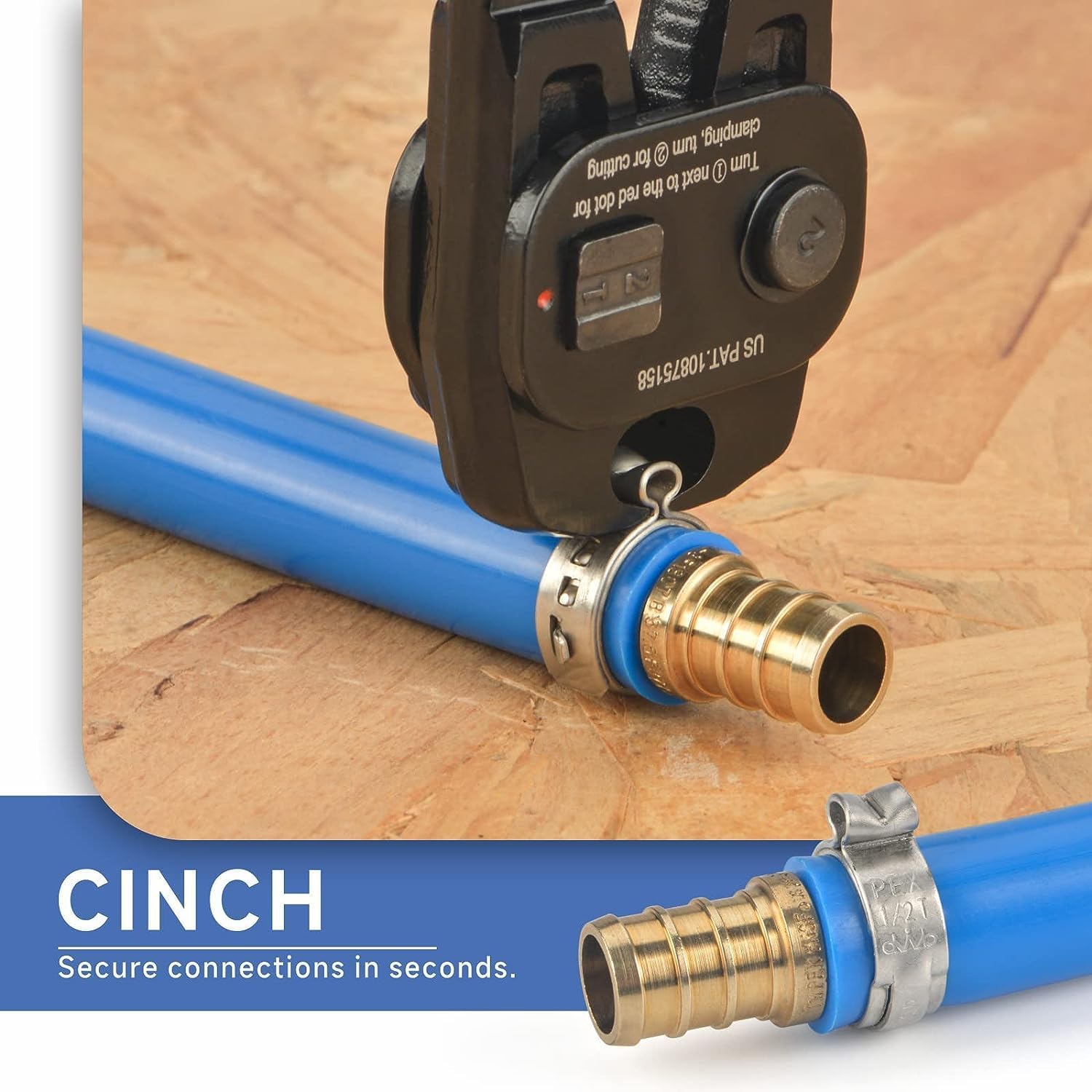 iCrimp PEX Cinch Remove Tool Kit with Fittings for 3/8"–1"