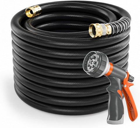 SPECILITE Garden Water Hose 100 ft x 3/4", Heavy Duty & Kink-less, Black