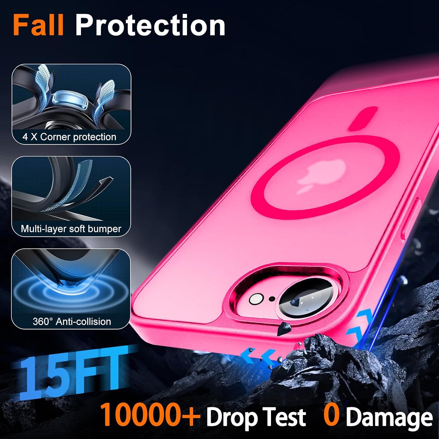 Magnetic for iPhone 17e Case & iPhone 16e Case, Hot Pink
