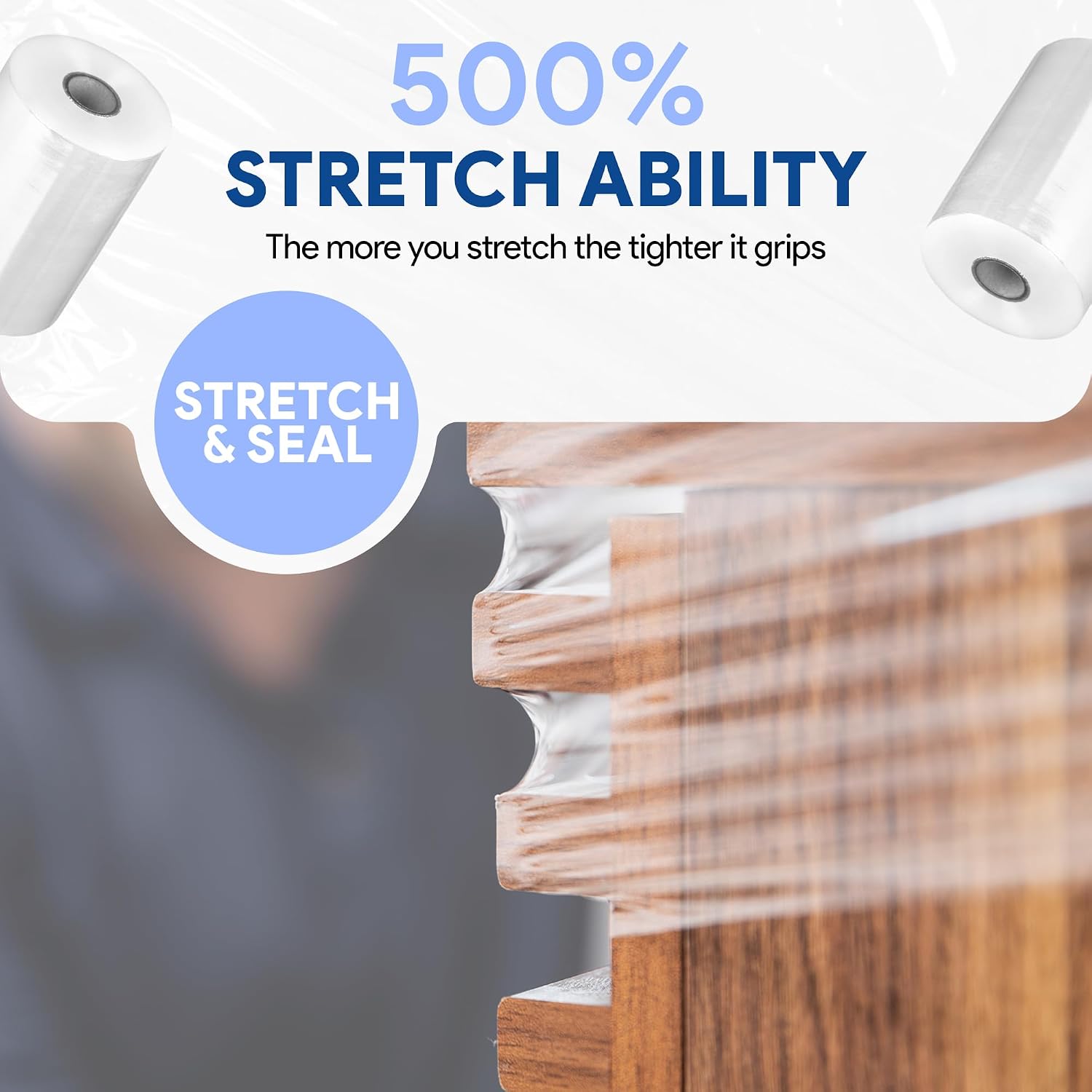 International Plastics Co. 5" Plastic Stretch Film Wrap with Handles