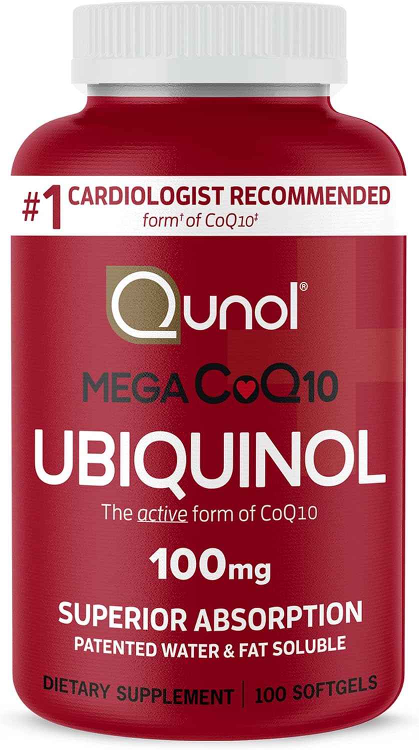 Qunol Mega Ubiquinol CoQ10 100mg, Superior Absorption, 100 Softgels | #1 Cardiologist Recommended Supplement for Heart Health, Coenzyme Q10 Supplement to support Vascular Health & Cellular Energy