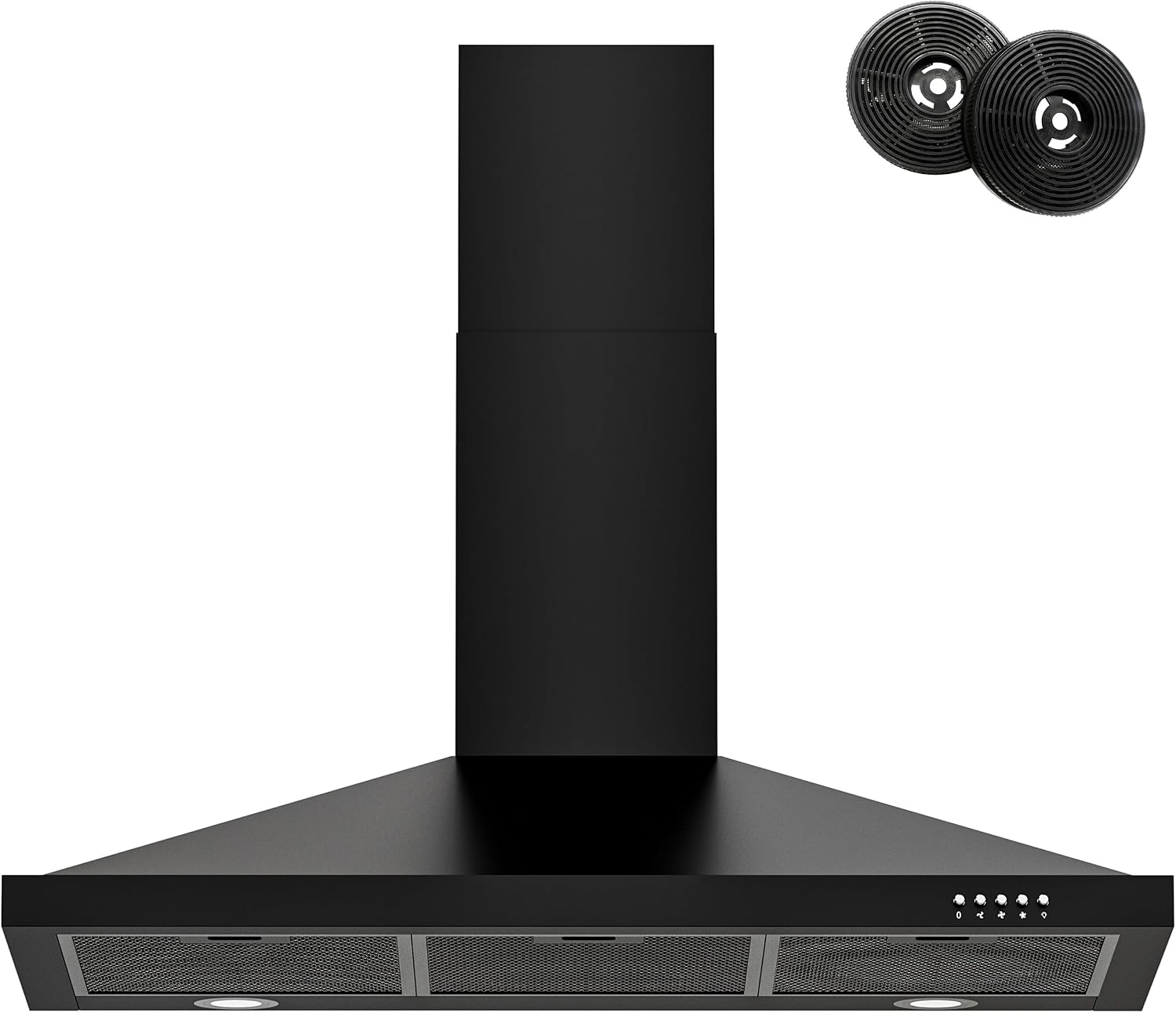 FIREGAS Black Range Hood 36 inch, Wall Mount Range Hood
