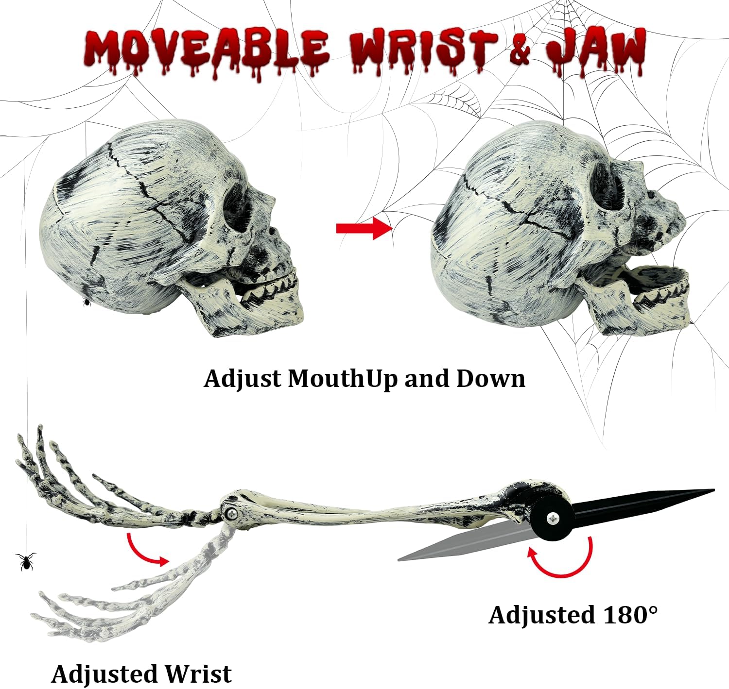 2-3 Pack Realistic Halloween Skeleton Stakes Decorations Outdoor for Yard