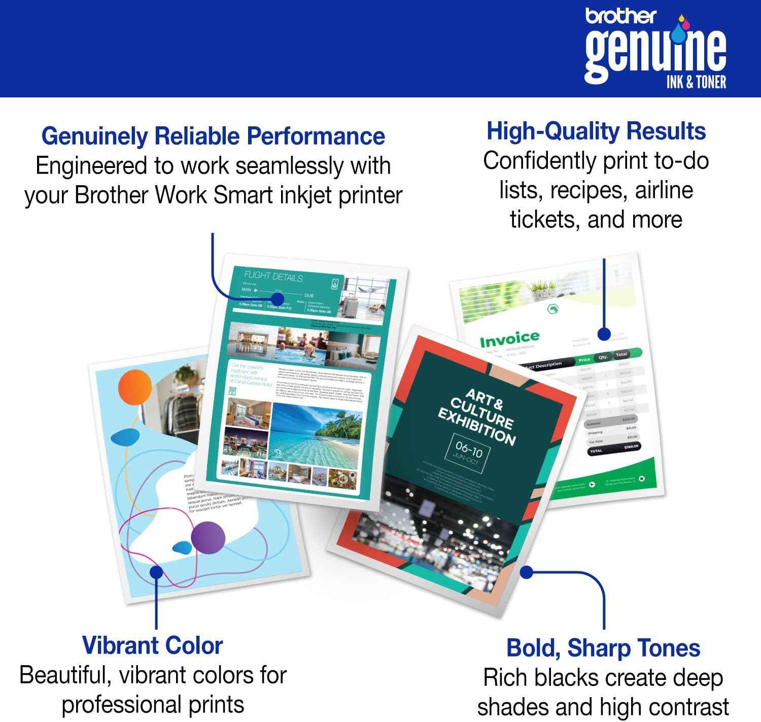 Brother Genuine LC5014PK 4-Pack (1 Each of) Standard Yield Black, Cyan, Magenta, and Yellow Ink Cartridges | Genuine Brother LC5014PK 4-Cartridge Set: Bk≈250 Pages, C and M and Y≈200 Pages, (1 Each of)