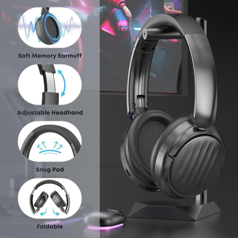 Bluetooth Headphones, Hybrid Active Noise Cancelling Over Ear Headphones