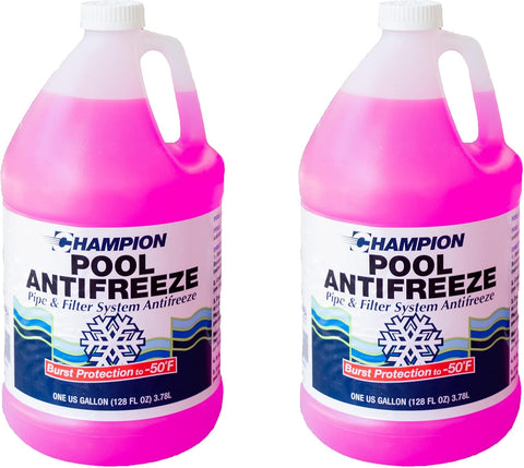 CPDI Champion Swimming Pool Antifreeze for Winterizing, 4 x 1 Gallon Bottle, Supports Above Ground and Inground Pools and Spas, Burst Protection from Rust and Corrosion