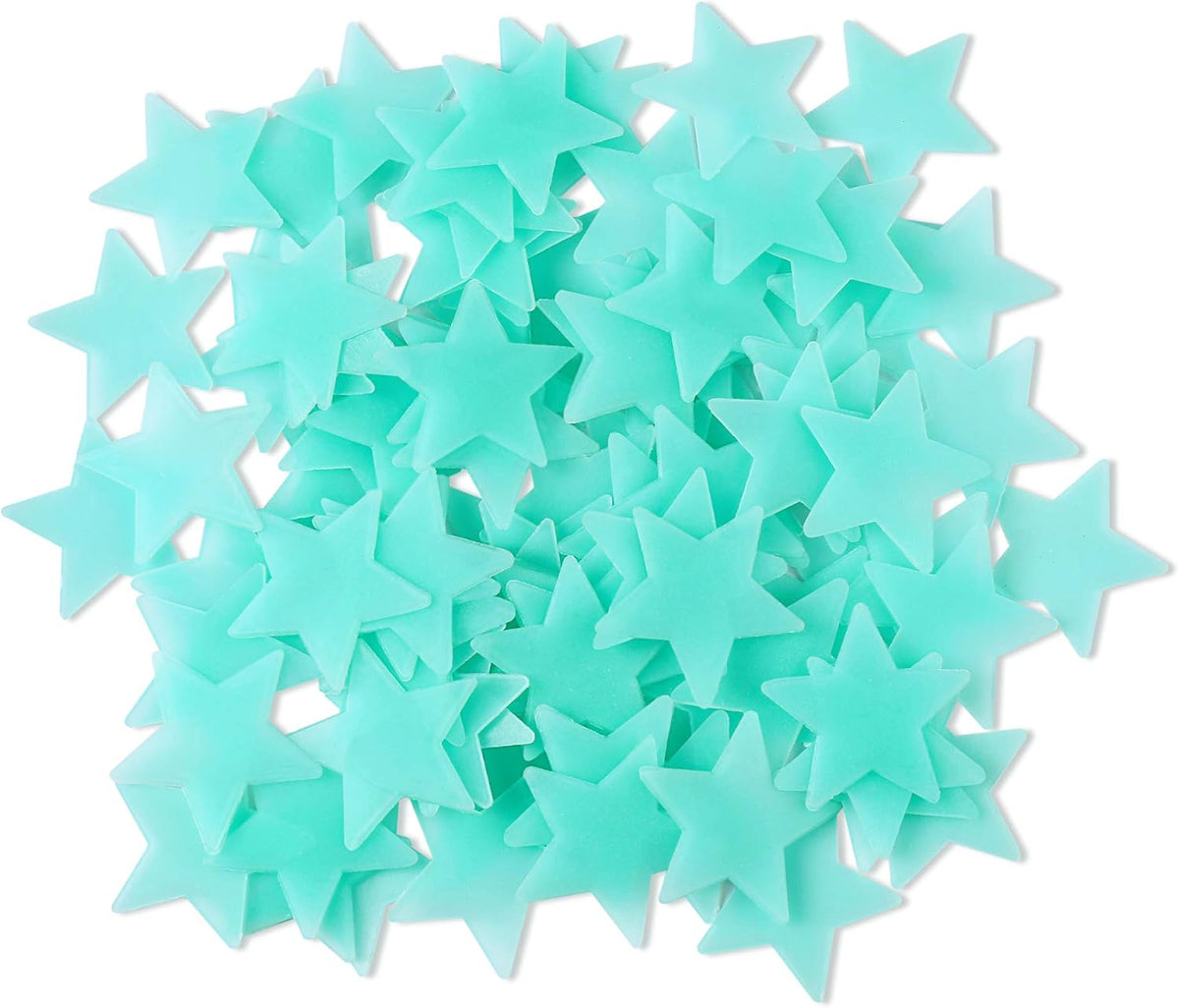 AM AMAONM 100pcs Glow in The Dark Luminous Stars Fluorescent Noctilucent Plastic Wall Stickers Murals Decals for Home Art Decor Nursery Ceiling Wall Decorate Kids Babys Bedroom Room Blue