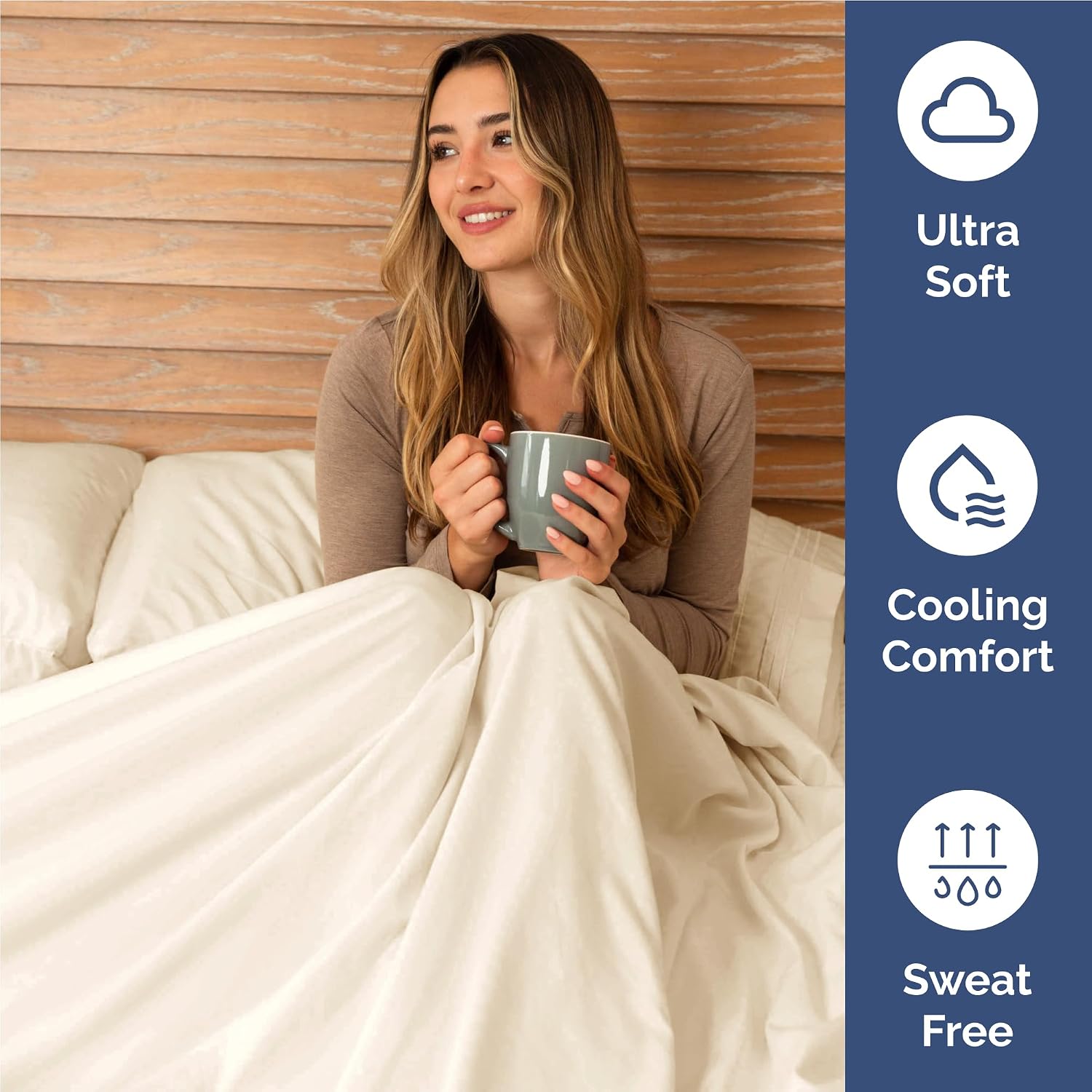 Full Size 4 Piece Sheet Set - Comfy Breathable & Cooling Sheets - Off White