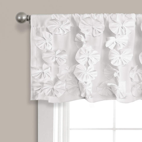 Lush Decor Riley Window Valance, Single 54" W x 18" L, White - Valance Curtains - Kitchen Valances for Windows - Bathroom Window Curtains