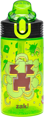 Zak Designs Minecraft Creeper Sage 16oz Leak-Proof Straw Kids Water Bottle