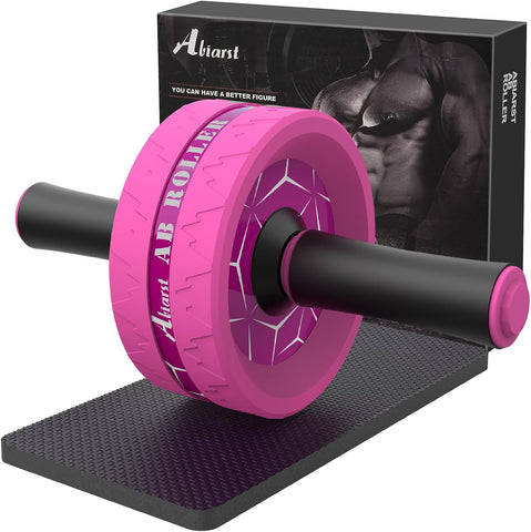 Abiarst Ab Roller Wheel, Abs Workout Equipment for Abdominal & Core Strength Training, Home Gym Exercise Wheels for Men Women, with Knee Pad Accessories