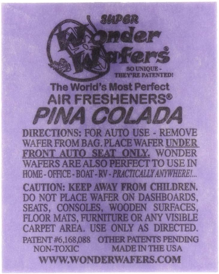 Wonder Wafers 10CT Individually Wrapped Air Fresheners CREAMY VANILLA
