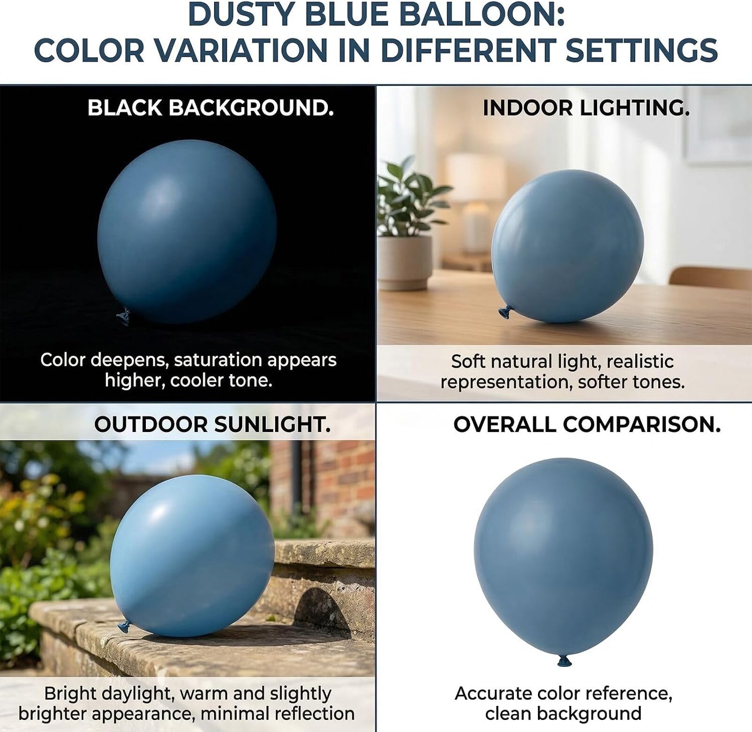 114pcs Dusty Blue Balloons, 18 12 10 5 inch