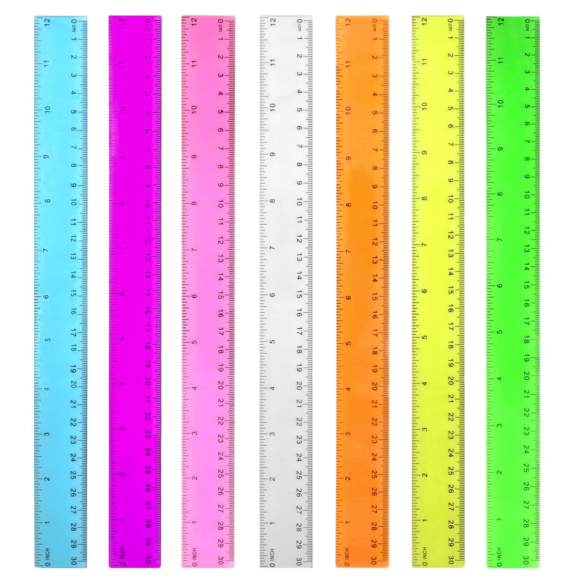 Color Clear Ruler Plastic Rulers - Ruler 12 inch, Kids Ruler for School