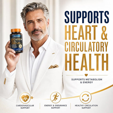 Magnesium Complex 700mg | 12-in-1 High Absorption Supplement | Glycinate, Citrate, Malate, Taurate & More | Sleep Support, Muscle Cramp Relief, Stress, Heart & Nerve Health | 120 Vegan Capsules