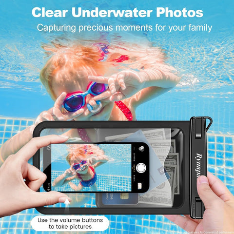 Rynapac Large Waterproof Phone Pouch Up to 10", 2 Pack IPX8 Protector Pouch