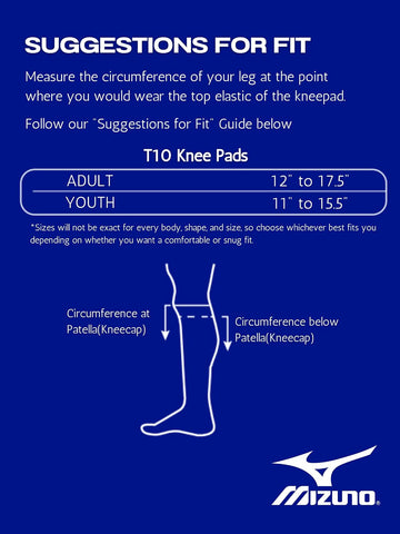 Mizuno Youth T10 Plus Volleyball Kneepad, One Size, White