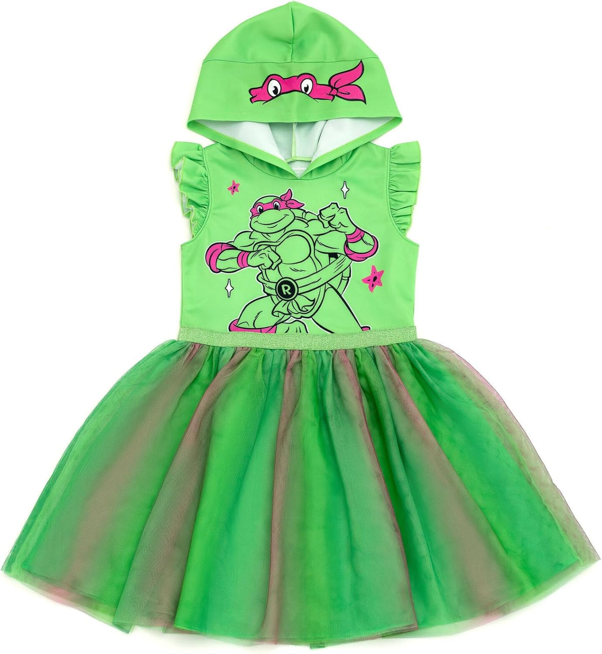Teenage Mutant Ninja Turtles Girls Scuba Cosplay Hooded Tulle Tutu Dress Toddler to Big Kid Sizes (2T - 10-12)