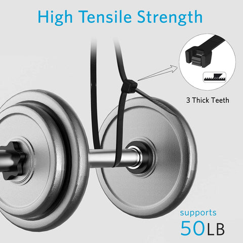 Zip Ties 12 inch (1200 Pack), Black, 50lbs Tensile Strength, UV Resistant Cable Ties for indoor and outdoor by Karoka