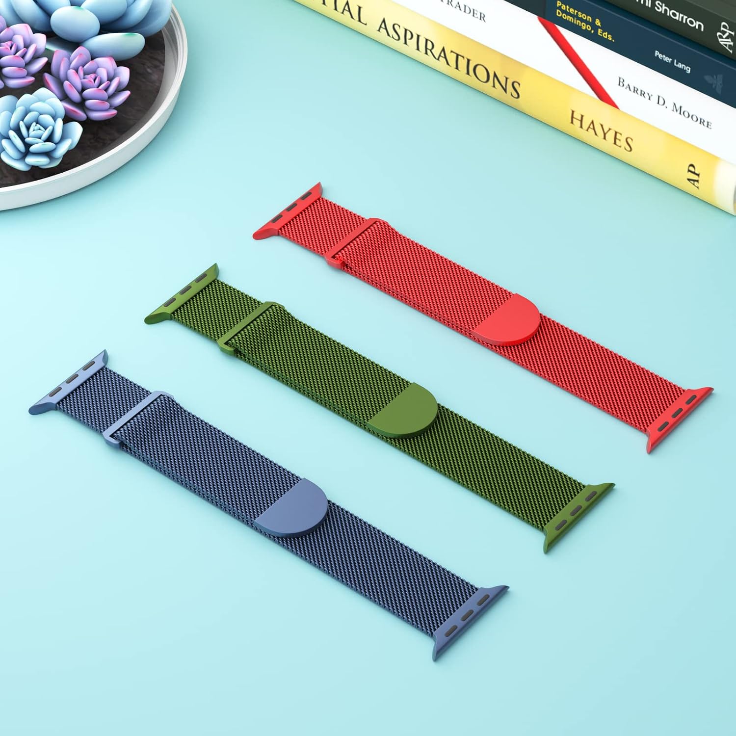 3 Pack Mesh Metal Magnetic Compatible with Apple Watch Bands Women Men