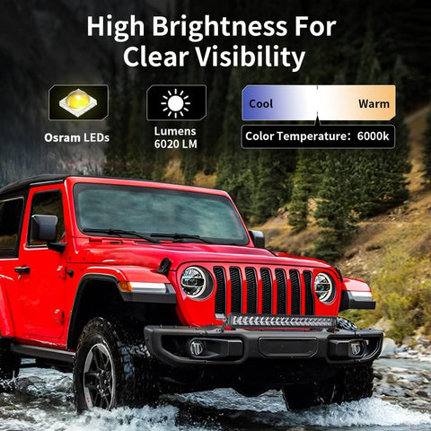 LASFIT 22 inch LED Light Bar, Slim Single Row, Spot Flood Combo Beam, IP67 Waterproof Front Bumper Grille Bar for 4Runner Tacoma Tundra Crosstrek GX LX UTV SxS Marine Boat