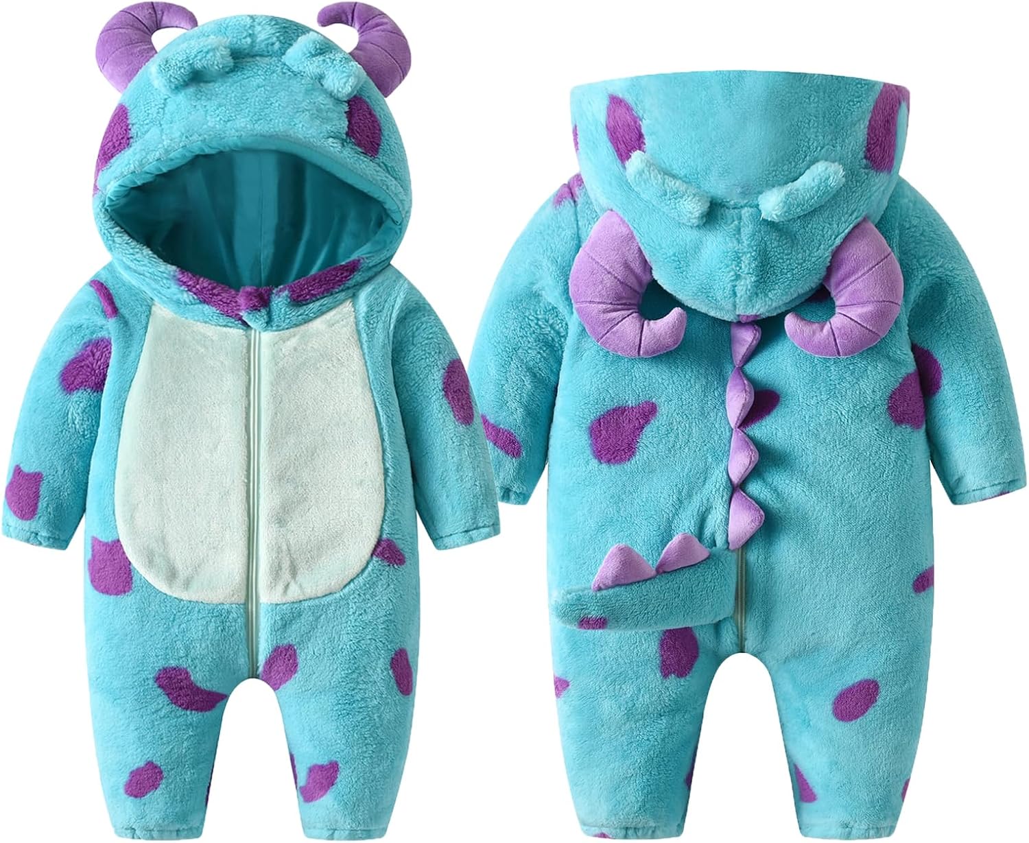 Bonangber Toddler Halloween Costume Unisex Baby Animal Costume Fall Winter Hooded Romper Onesie Funny Cosplay Jumpsuit