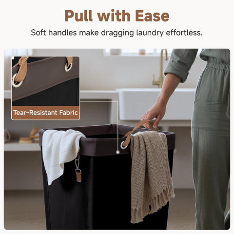 StorageWorks 160L Laundry Basket with Wheels, Rolling Hampers for Clothing