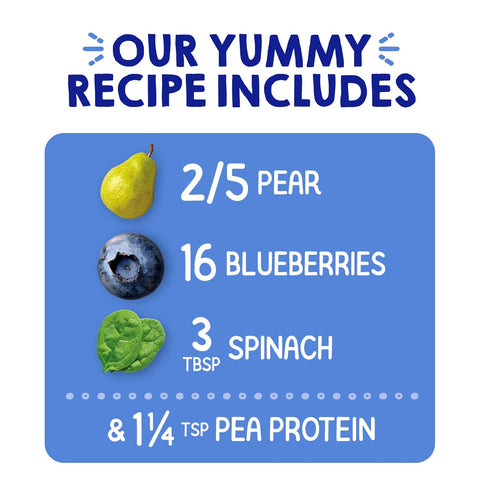 HAPPY TOT Fiber & Protein, Stage 4, Pears Blueberries Spinach, 4oz (16)