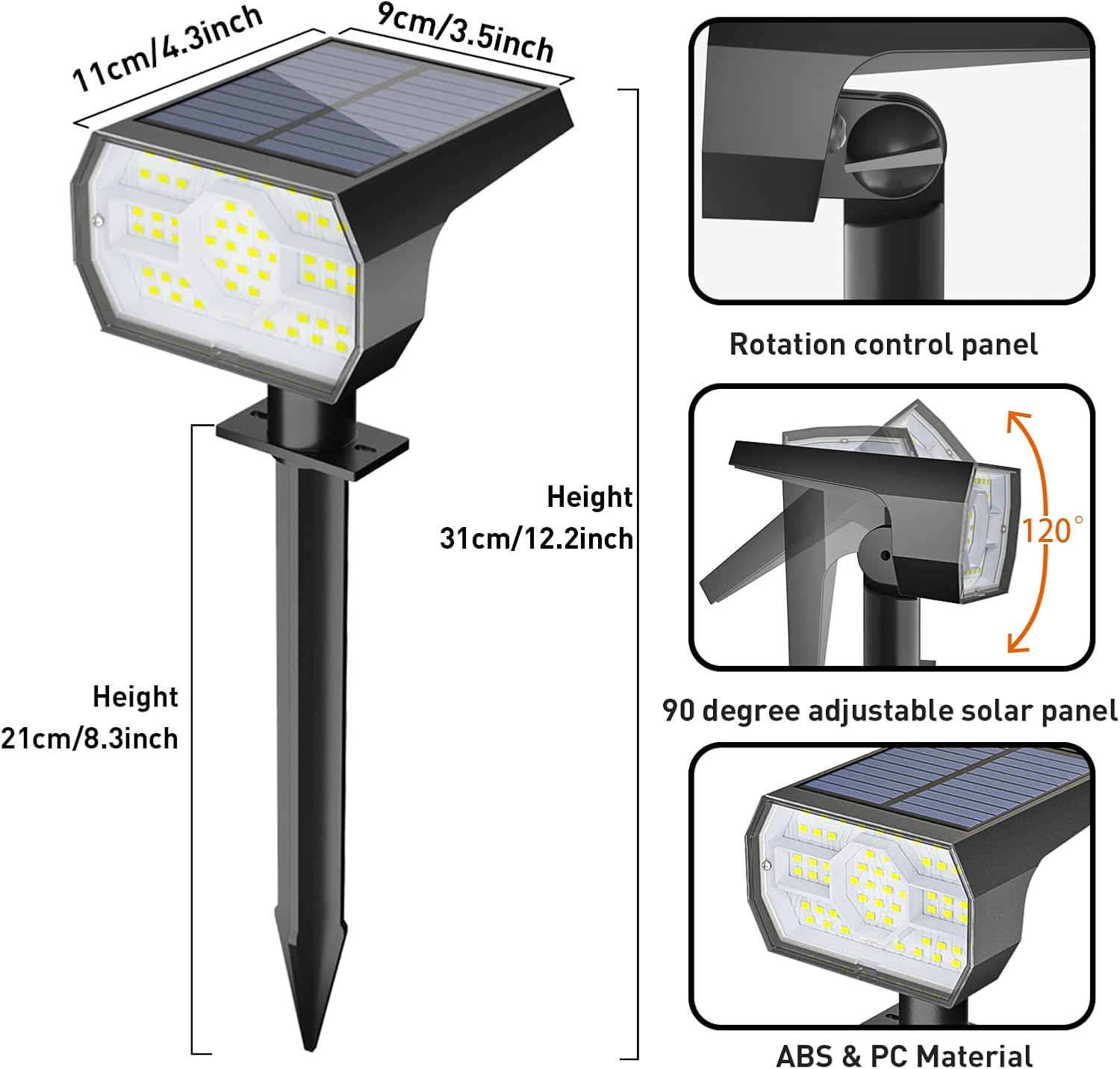 NYMPHY Solar Lights Outdoor Waterproof - 4 Pack (Cool White)