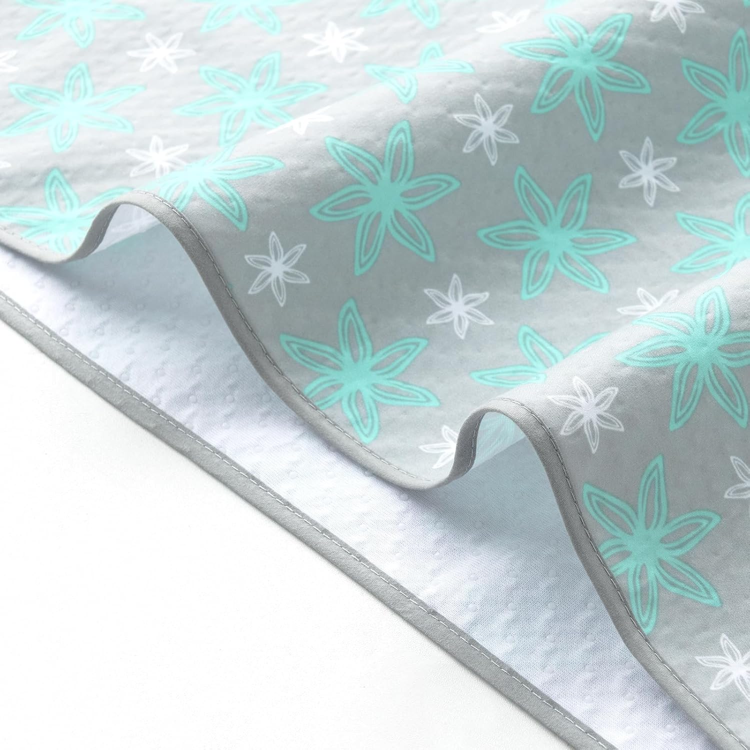 Splat Mat Under High Chair Mat for Baby's Mealtime,Green Flower, 42x46Inch