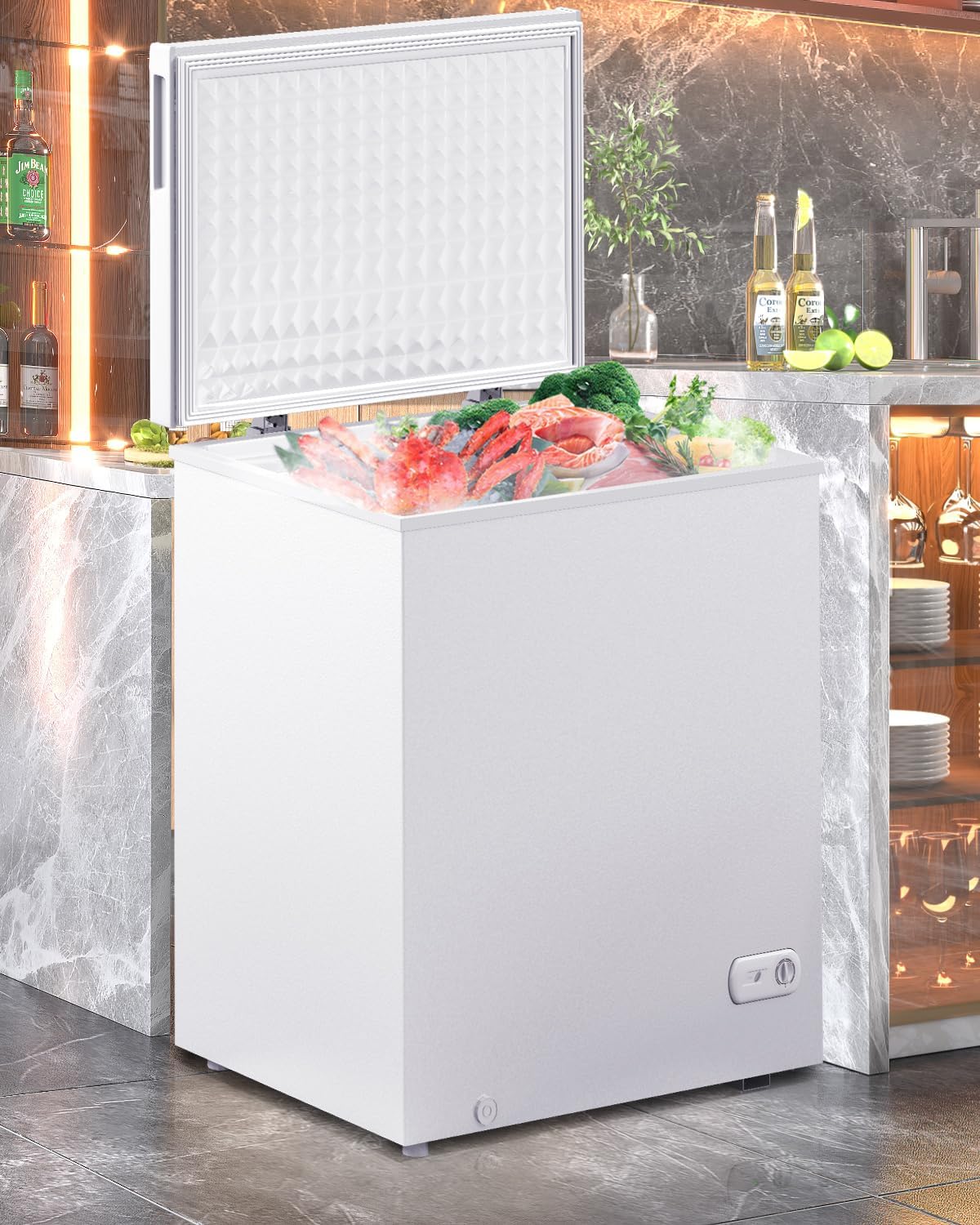 10.0 Cu Ft Deep Freezer, Energy Saving Chest Freezer - White