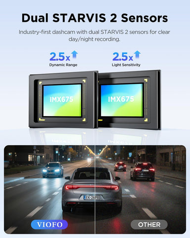 VIOFO A229 Plus Dash Cam Front and Rear, 2K Dual STARVIS 2 Sensors & HDR