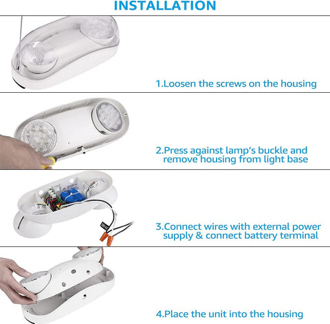 LEONLITE 2-Pack Wet Location LED Emergency Lights IP65 Waterproof White