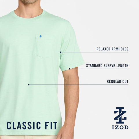 Izod Men's Saltwater Soft Wash Pocket Crew T-Shirt