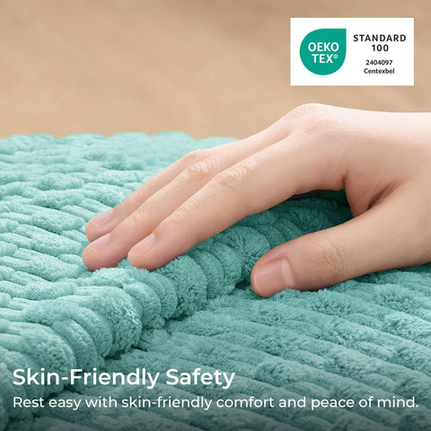 Kevin Textile Soft Corduroy 12"x20" Lumbar Pillow Cover 1 Pack, Aqua Green