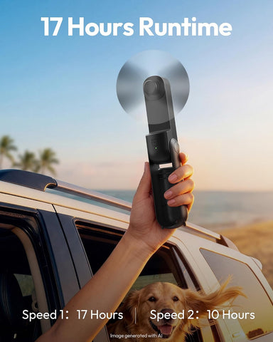 Gaiatop Portable Handheld Fan, 3 in 1 Mini Fan Handheld [17h Max Cooling], Foldable Personal Fans Pocket Design, USB Travel Fans Portable, Lash Trip Summer Essential Cute Gifts for Women Girl, Black