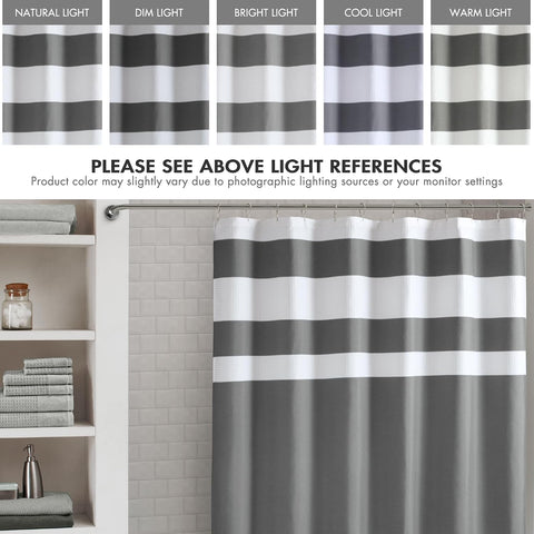 Madison Park Spa Waffle Weave Extra Long Shower Curtain, 72 x 84, Charcoal
