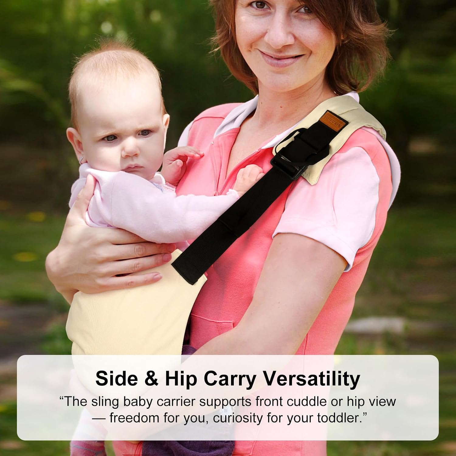 2 Packs Toddler Carrier,Baby Sling Carrier,Baby Sling,Lightweight, Portable, Ergonomic-Designed, Travel-Friendly, Secure & Safe Baby Carriers(Black+Beige)