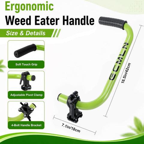 Upgraded Weed Eater Handle, Ergonomic Green String Trimmer Handle