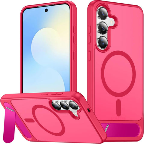 SPIDERCASE for Samsung Galaxy S25 FE Case,Built-in Stand,Rose Red