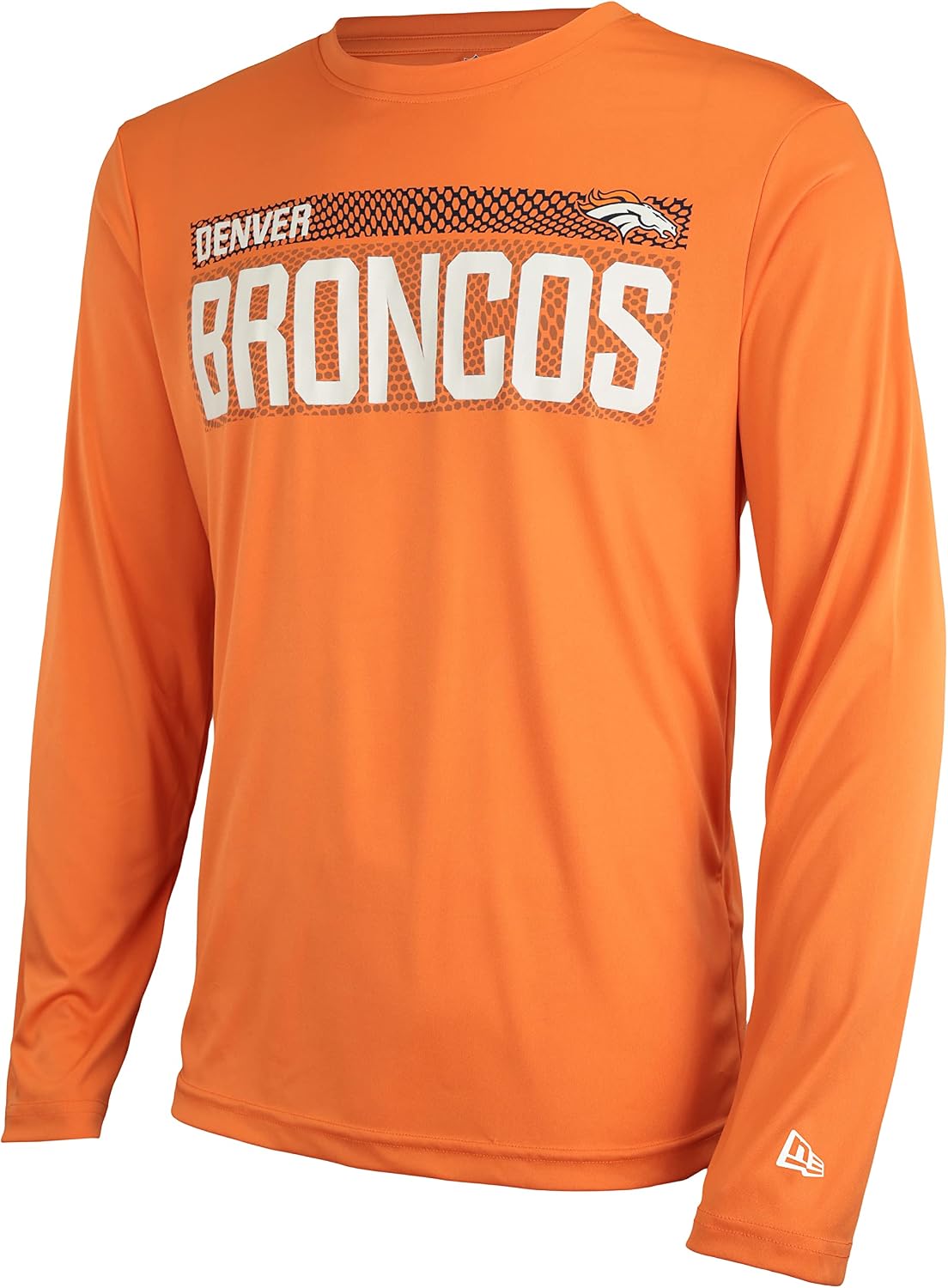 New Era NFL Men's Grids Dri-Tek Cool Heathered Grey Long Sleeve T-Shirt, Adult Football Tagless T-Shirt