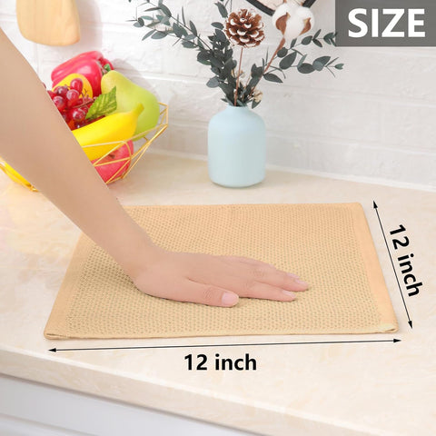 Homaxy 100% Cotton Waffle Weave Kitchen Dish Cloths 12-Pack, Apricot
