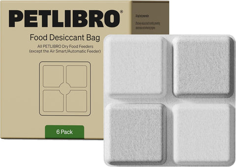 PETLIBRO Pet Food Desiccant Bag, 6 Packs Desiccant Bags for Cat Dog Feeder, Keep Pet Food Dry and Fresh, Suitable PETLIBRO Automatic Cat Feeder Model PLAF005, PLAF006, PLAF103, PLAF203, PLAF301