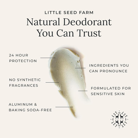 Little Seed Farm All Natural Deodorant Cream - Activated Charcoal, 2.4 oz