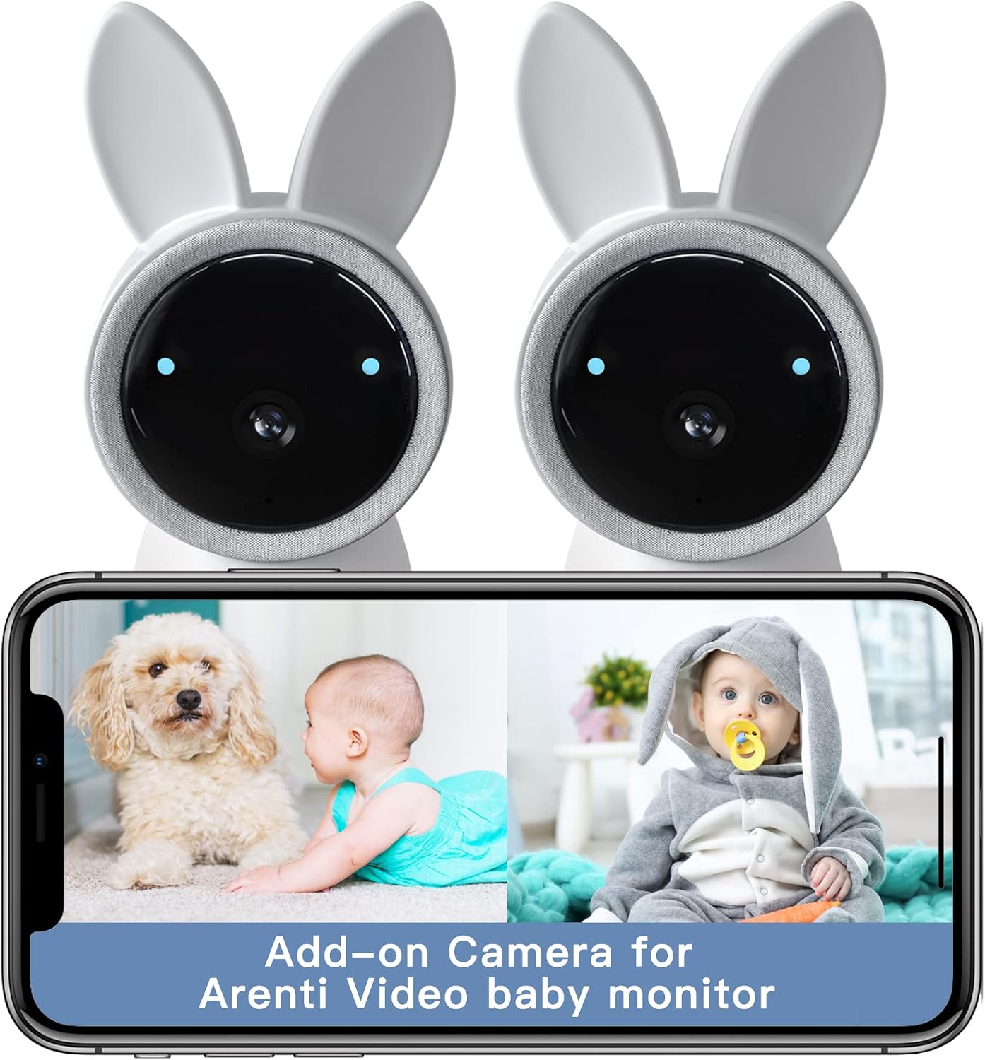 ARENTI 2K Baby Camera, 360-Color RGB Night Light, 2.4G WiFi w/APP (AICAM)