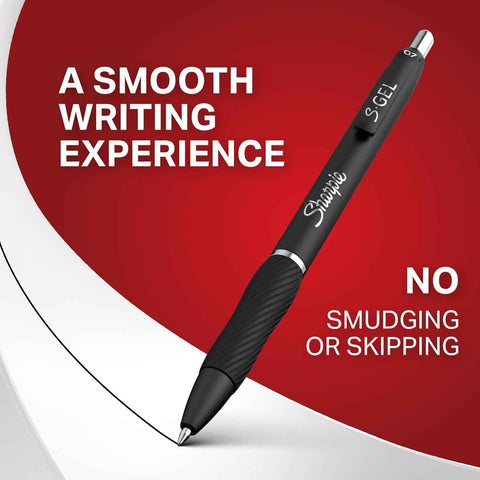 Sharpie S-Gel Retractable Gel Pen, Medium Point, Black Ink, 4/Pack (2096134)