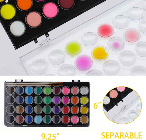 Artecho 36 Colors Watercolor Paint Set with 3 Brushes, Washable, Travel Design, Perfect for Card Making, Illustrations, Painting, Calligraphy