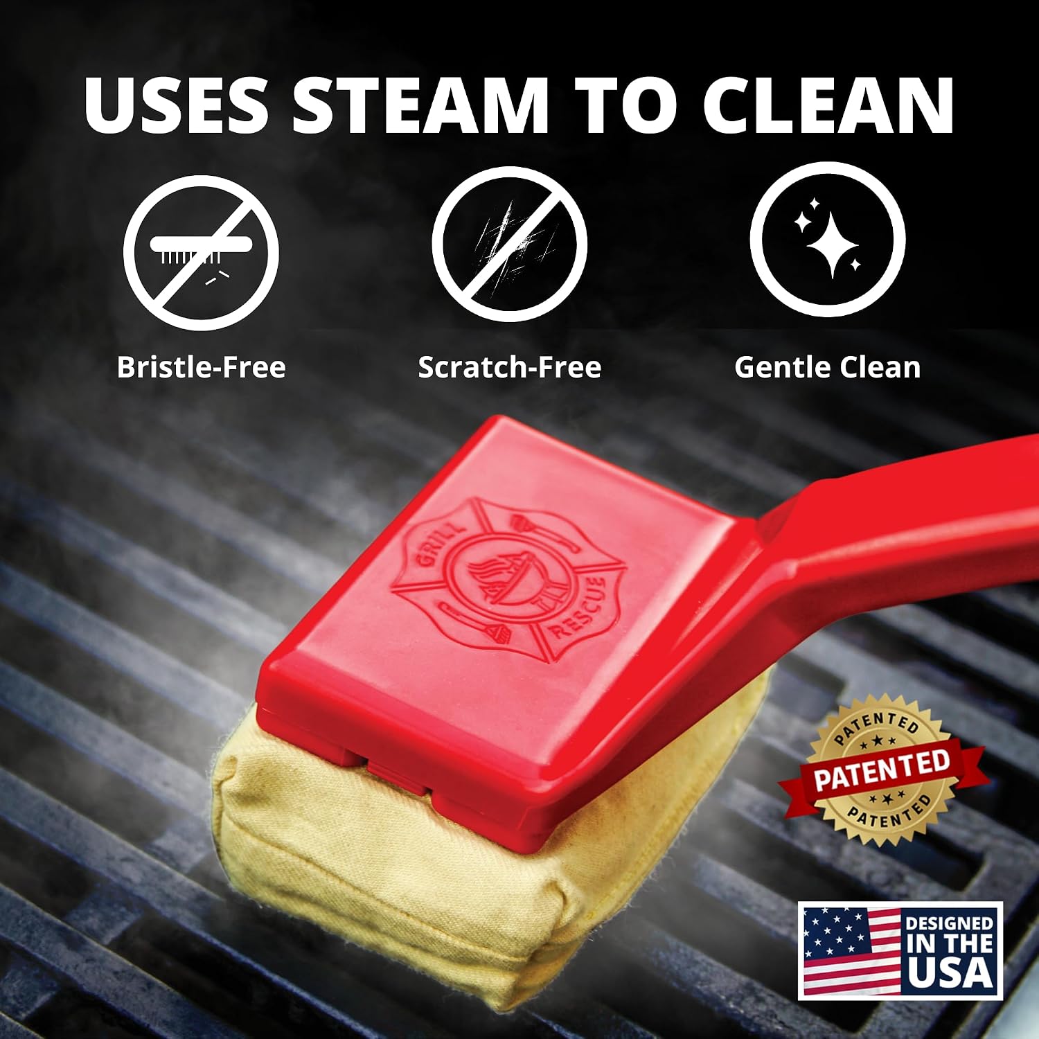 Grill Rescue Grill Brush Replacement Head - Bristle Free Steam Refill