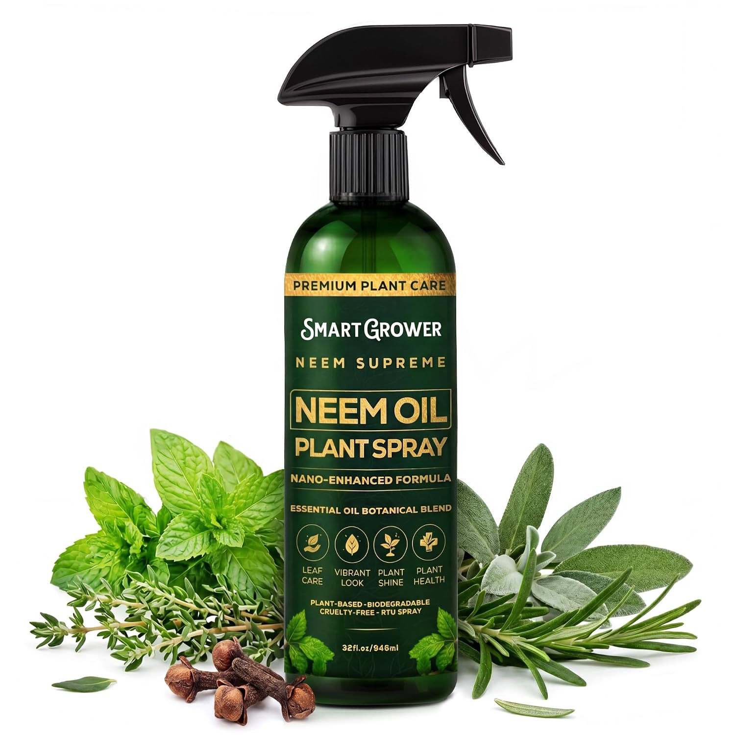 Neem Oil Spray for Plants Botanical Blend, with Natural Essential Oil, 32oz