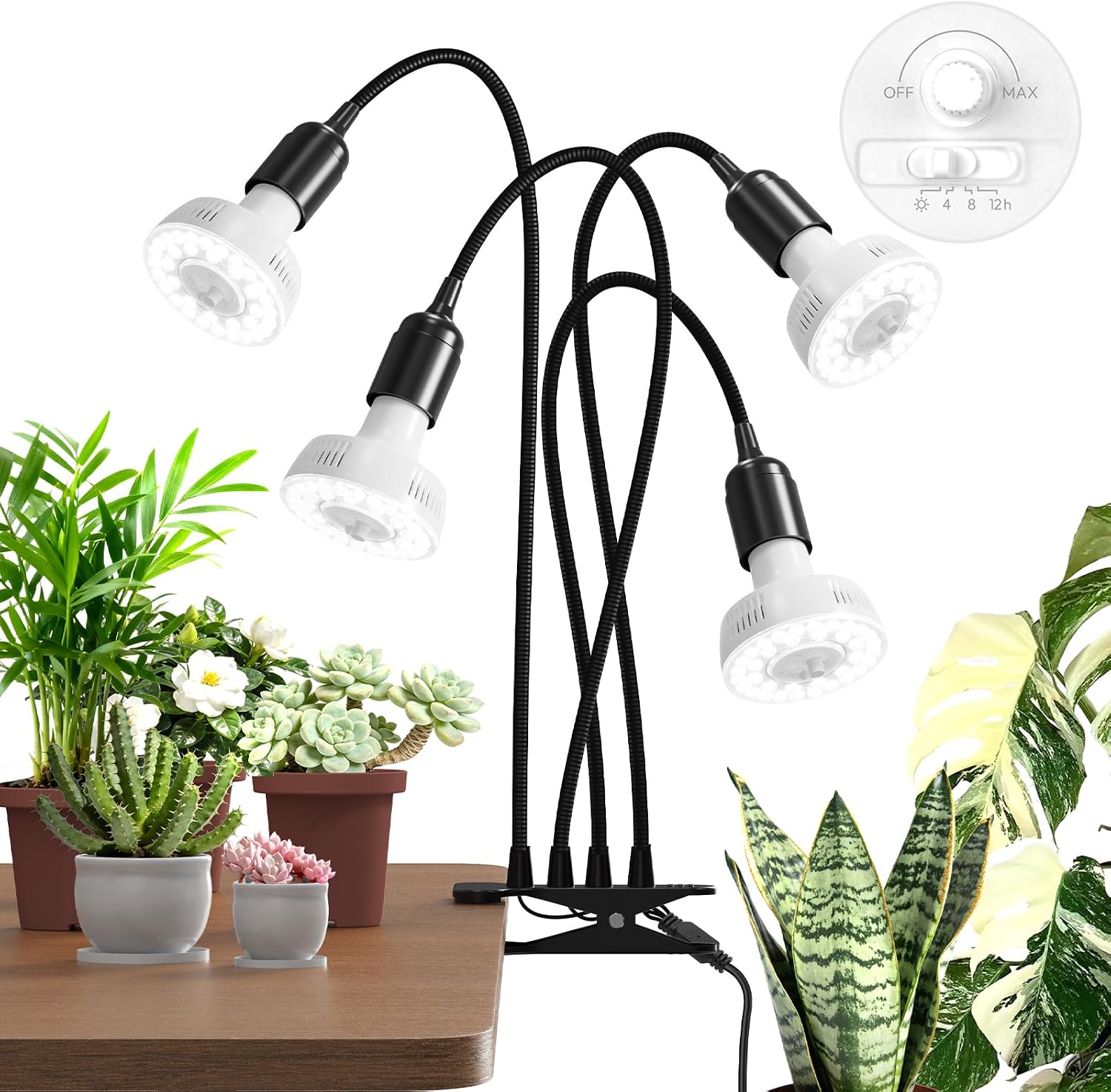 Barrina Orbgrow OG11A4 Clip On Grow Light for Indoor Plants, 5000K 44W